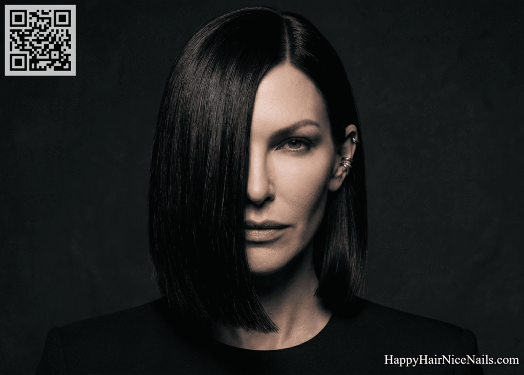 Blunt Bob Hairstyles with Deep Side Part and One-Eye Drape