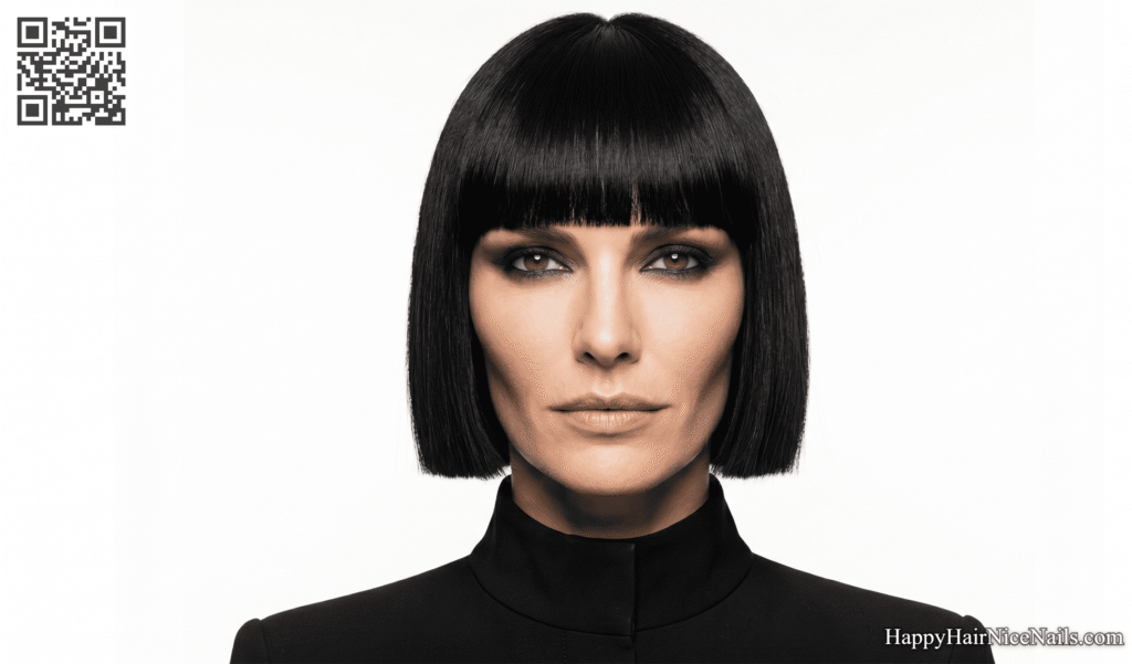Blunt Bob Hairstyles with Blunt Fringe and No Taper