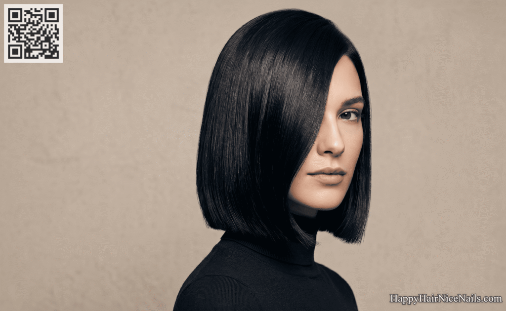 Cheekbone-Cut Blunt Bob Hairstyles with Deep Side Part