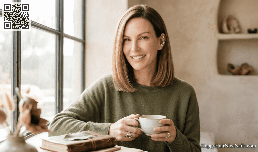 Blunt Bob Hairstyle with Natural Wave and No Product