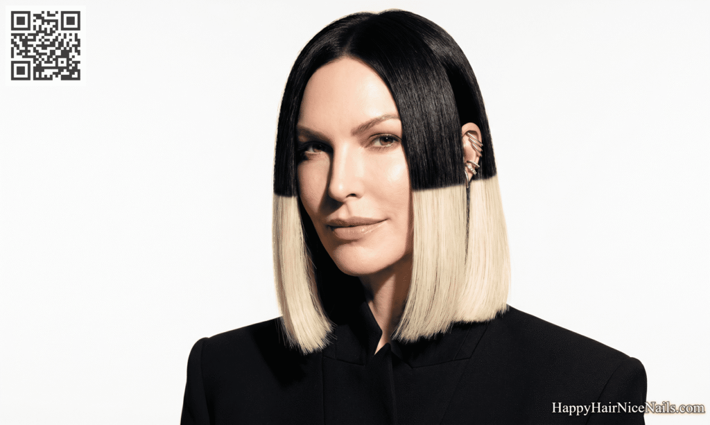 Blunt Bob Hairstyle with Bold Color Block