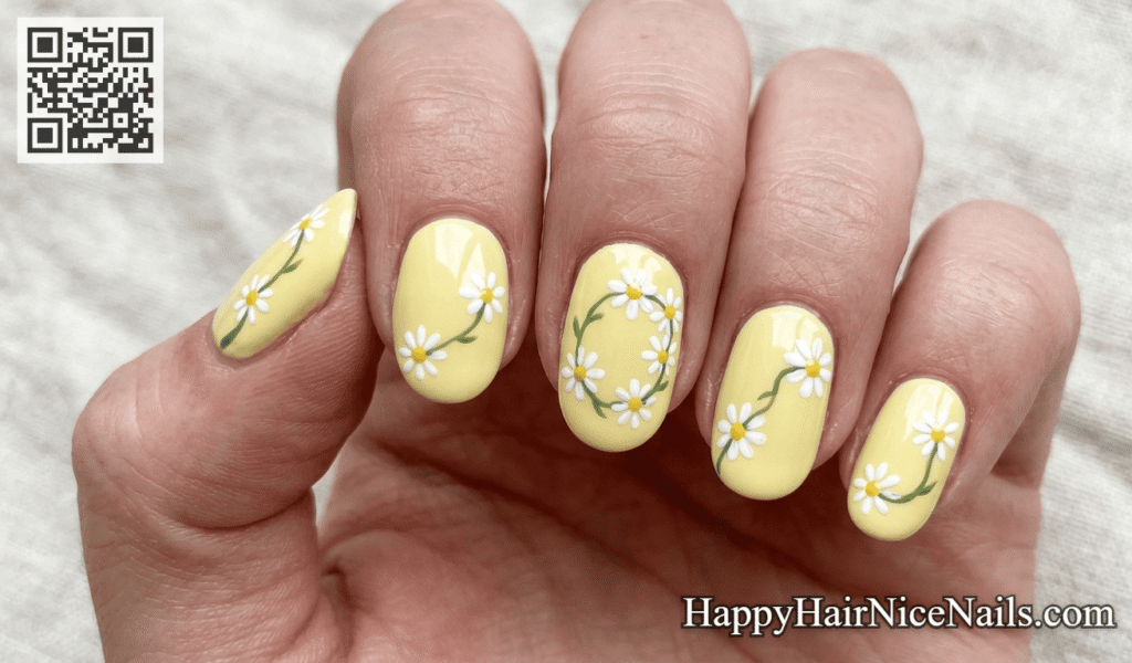  Glossy Floral Spring Nails