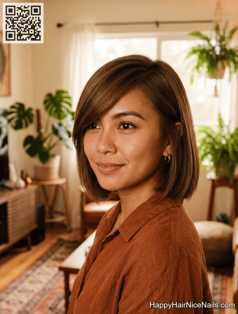 The French Bob with Side-Swept Fringe