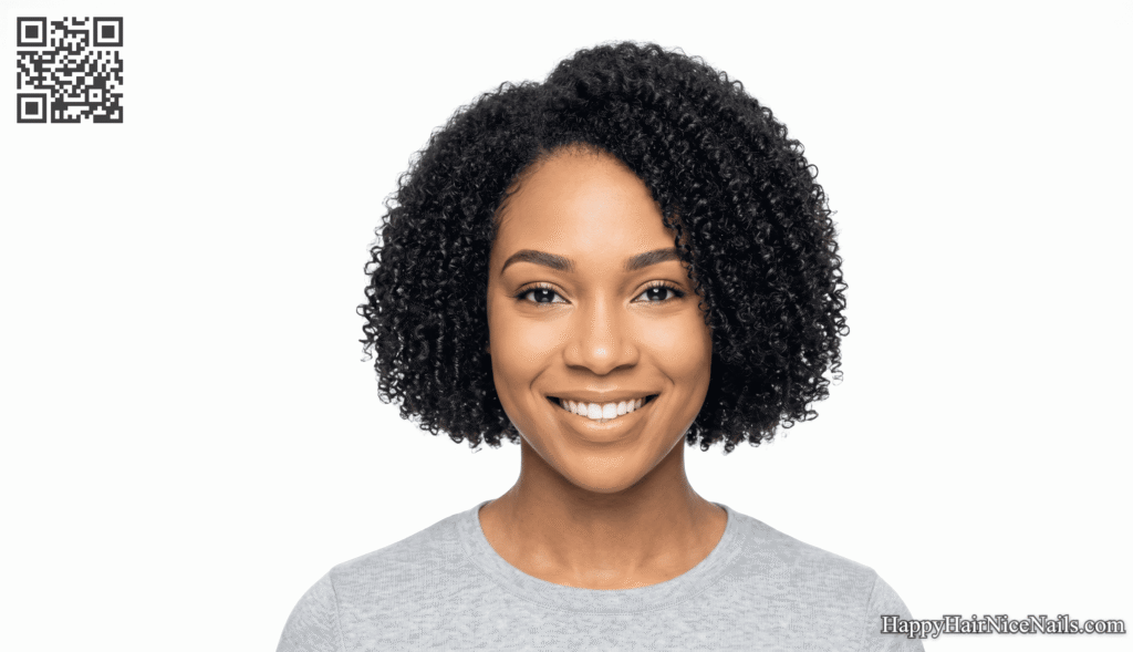 Italian Bob on Coily Hair with Stretched Texture