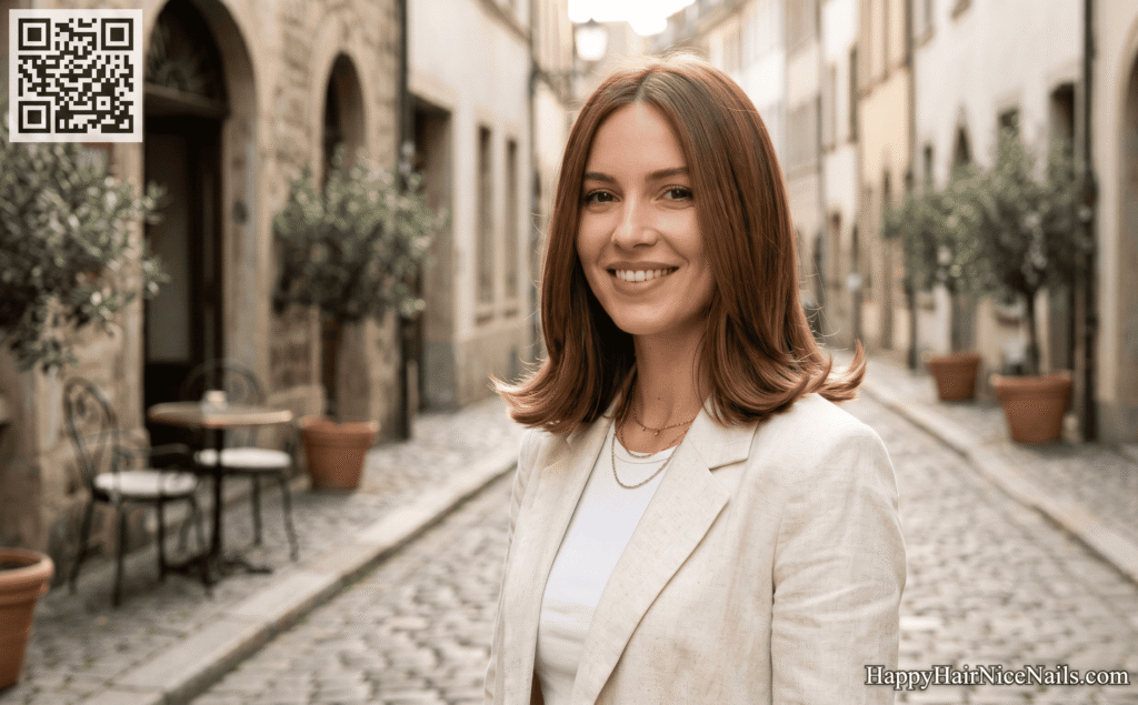 Italian Bob with Collarbone-Skimming Length and Flipped Ends