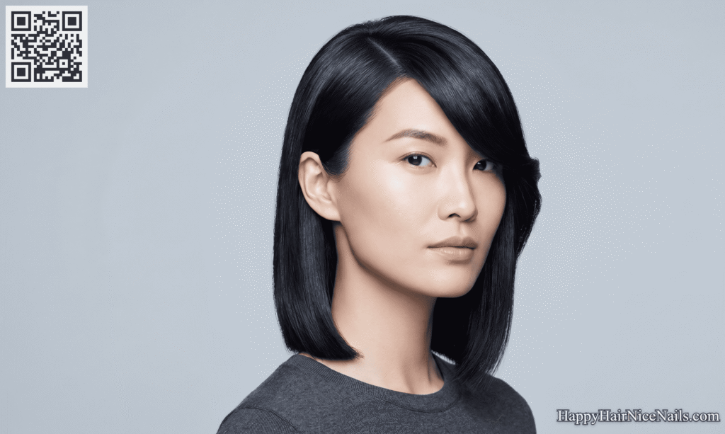Italian Bob with Side Part and Tucked End