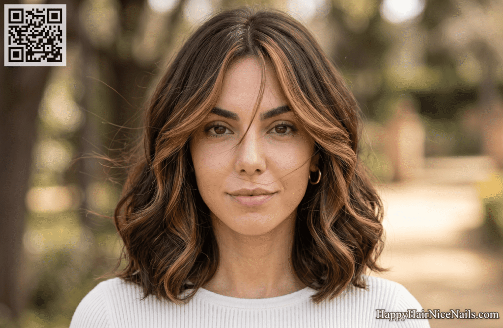 Long Italian Bob with Face-Framing Highlights