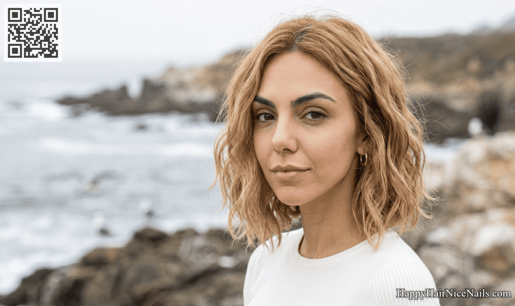Wavy Italian Bob with Piece-y Ends