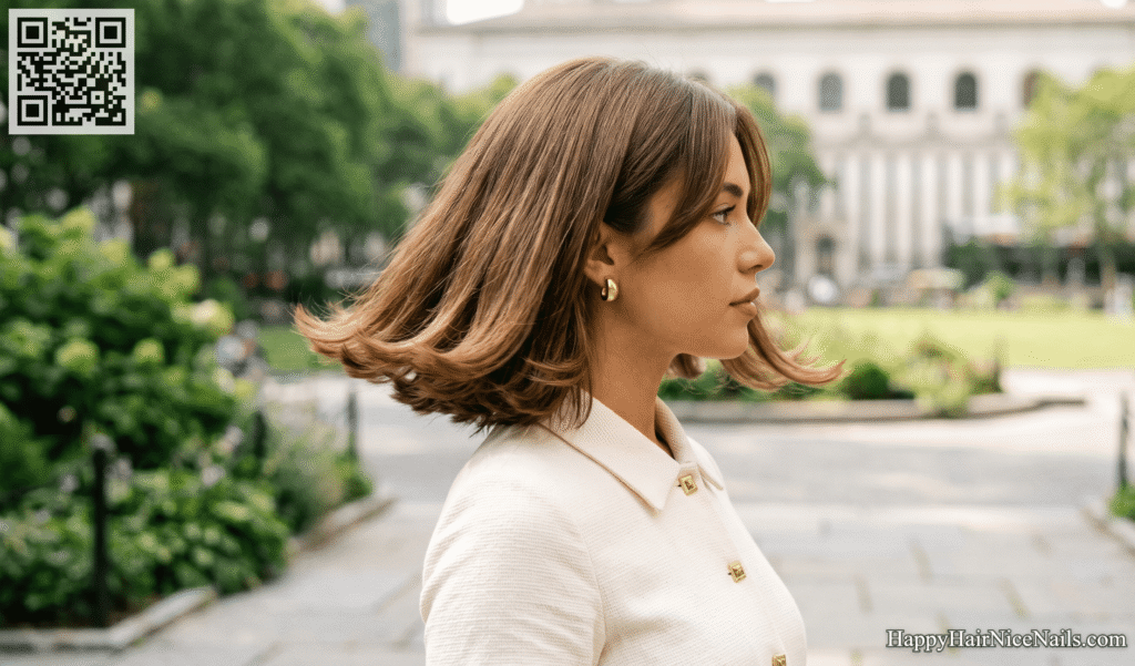 Layered Bob Hairstyles with Outward-Flicking Layers