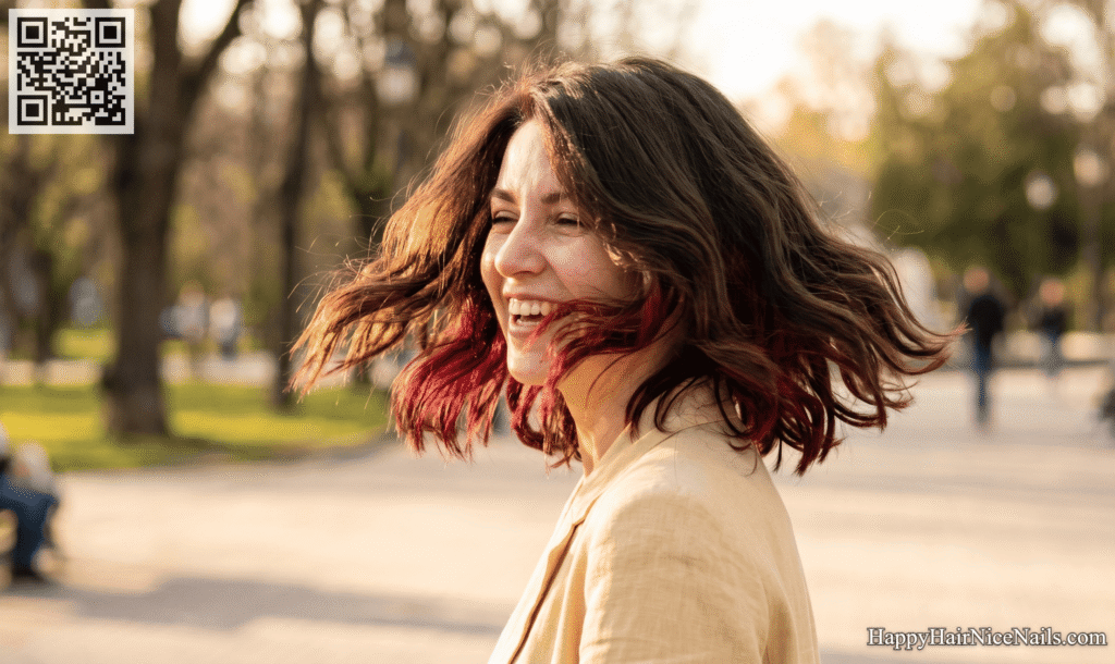 Layered Bob Hairstyles with Underlayer Tint and Peekaboo Colour