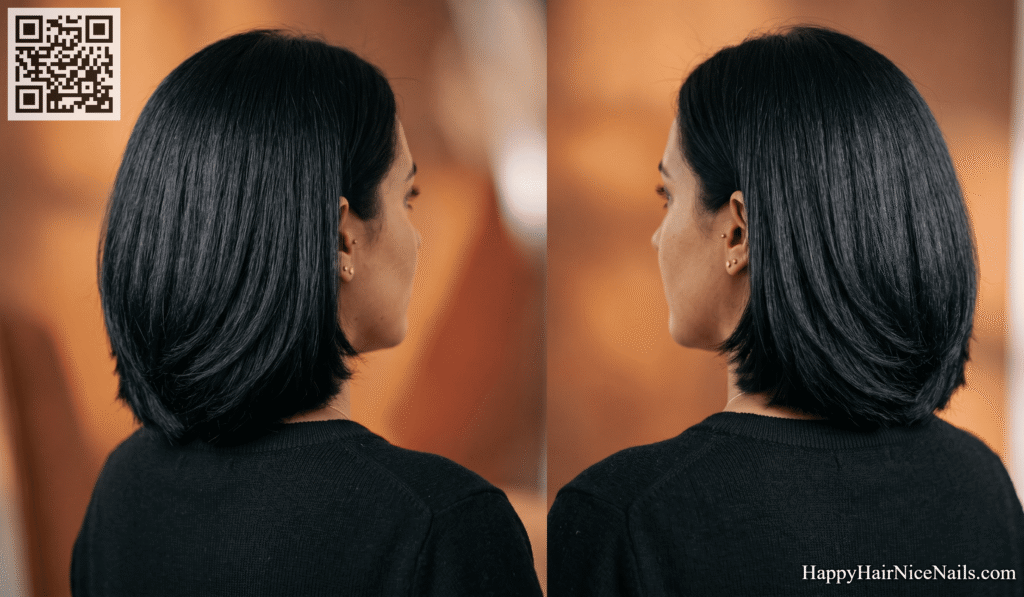 Layered Bob Hairstyles with Uniform Layers on Thick Coarse Hair