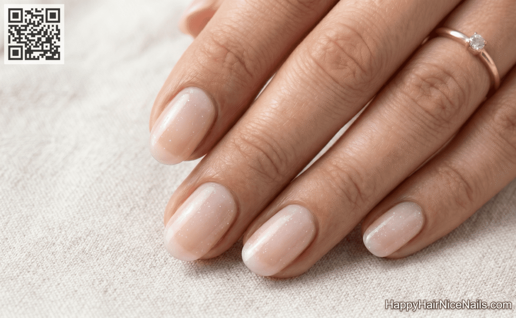 Sheer shimmer Pastel Spring Nails