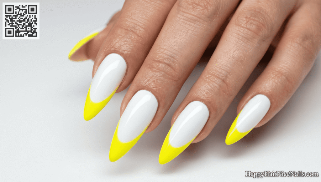Electric Yellow Spring French Tips