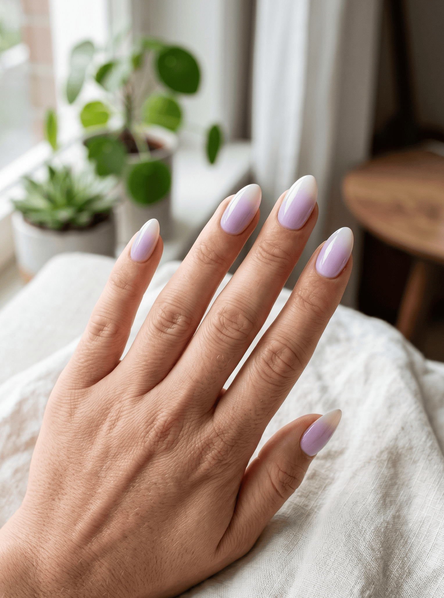 Lavender Ombre into White