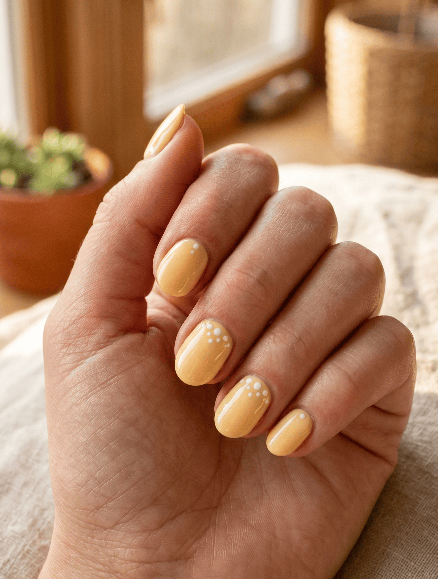 Butter Yellow with Tiny Dots