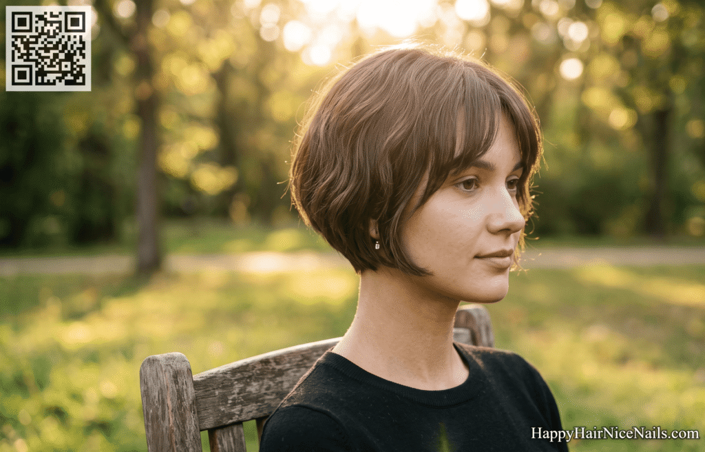 Stacked Bob Hairstyles With Curtain Fringe