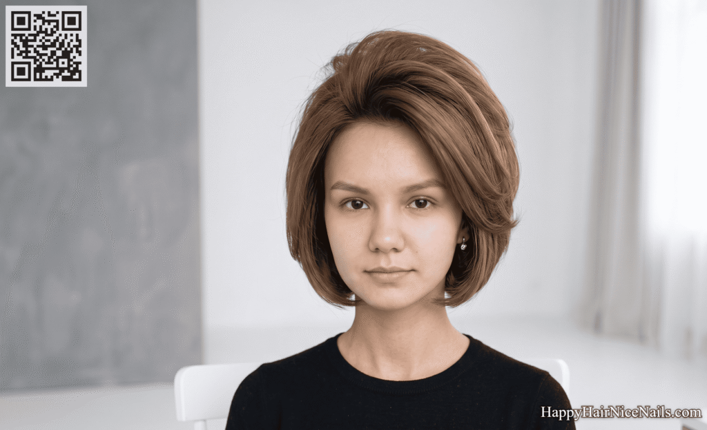 Stacked Bob Hairstyle With Heavy Crown Layers