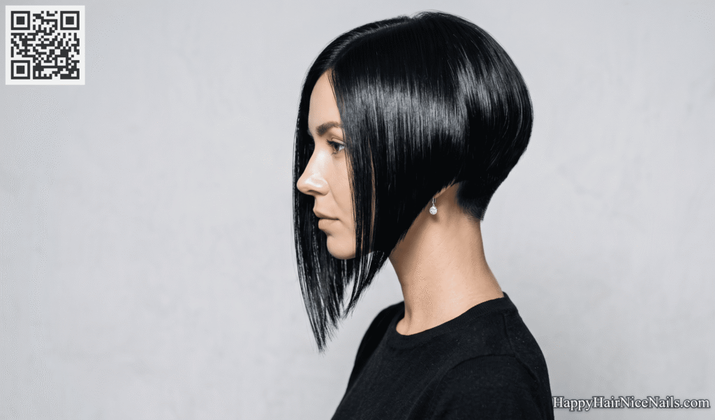 Inverted Stacked Bob Hairstyless With Sharp Angle
