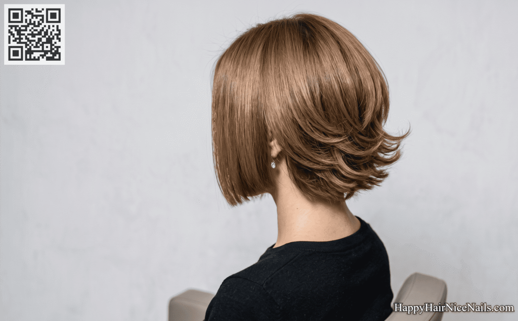 Stacked Bob Hairstyles With Blunt Front and Feathered Back