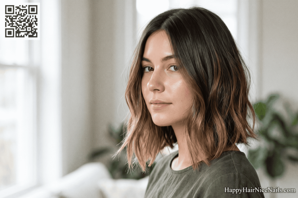 Smudged-Root Textured Bob Hairstyle