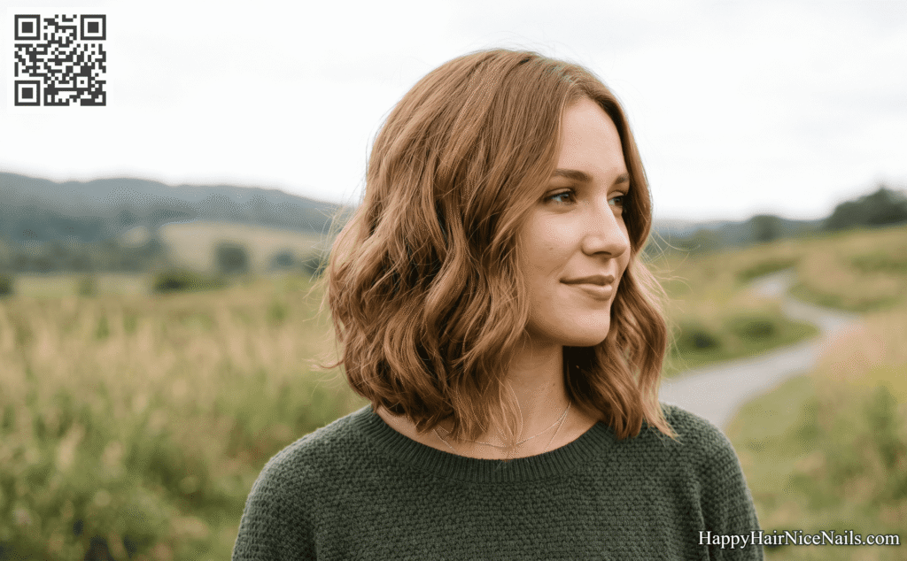 Wavy-Lob Textured Bob Hairstyle with Internal Volume