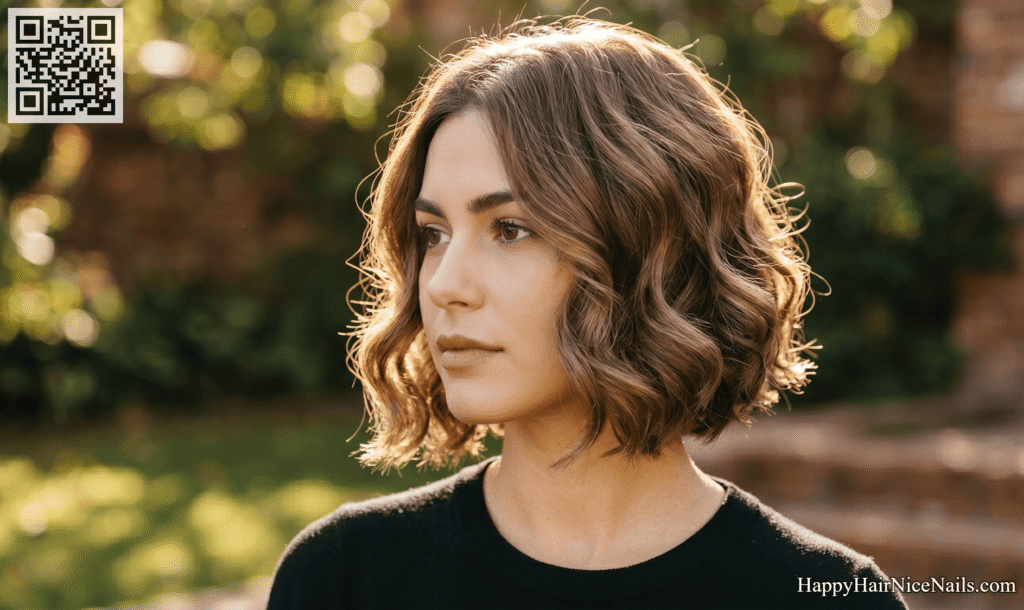 Ribbon-Curl Textured Bob Hairstyles