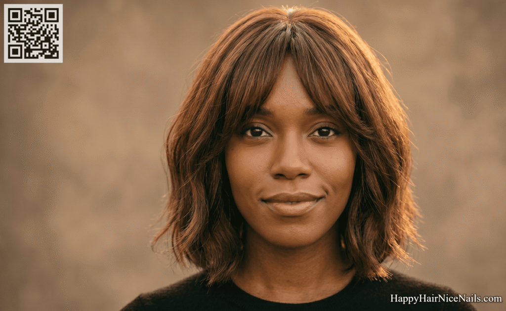 Curtain-Bang Textured Bob Hairstyles