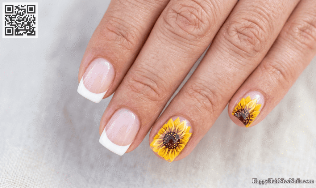 Glossy Floral Spring Nails