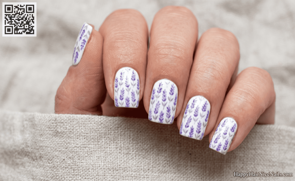 Glossy Floral Spring Nails