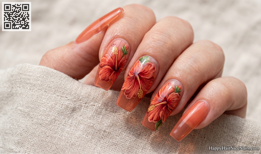 Jelly Floral Spring Nails