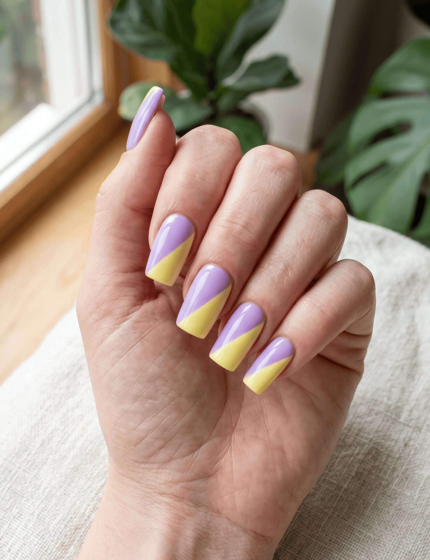 Lavender and Yellow Color Block