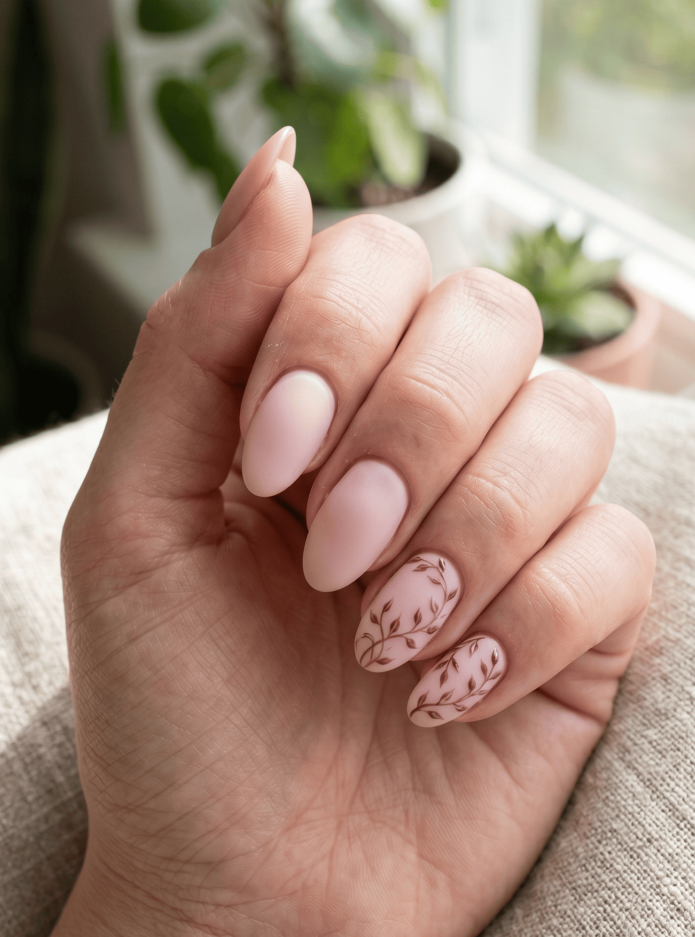  Blush with Thin Floral Vine