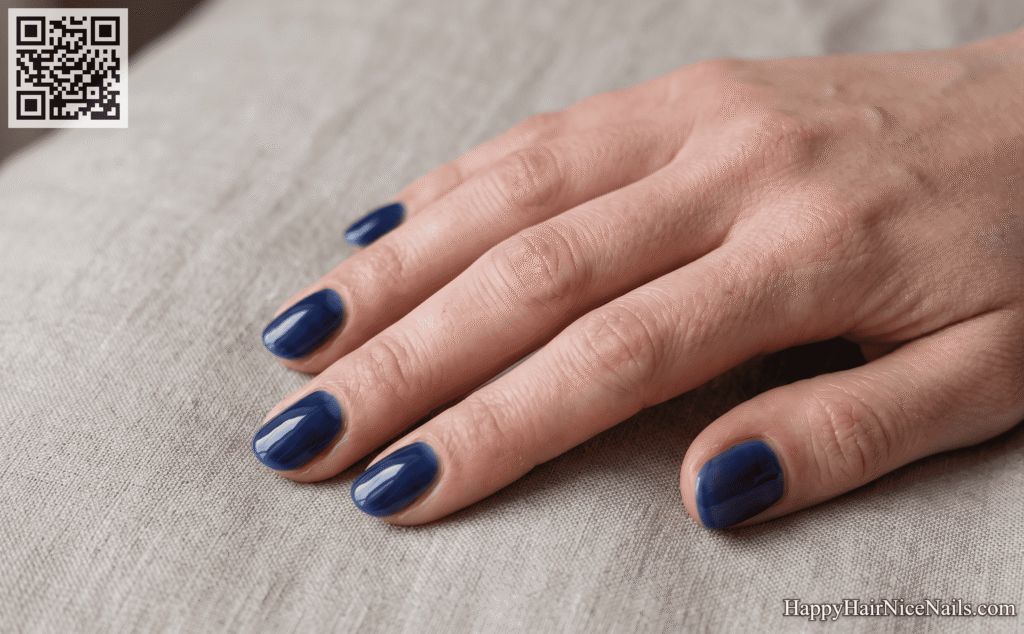 Deep Sea Blue Jelly Beach Nails