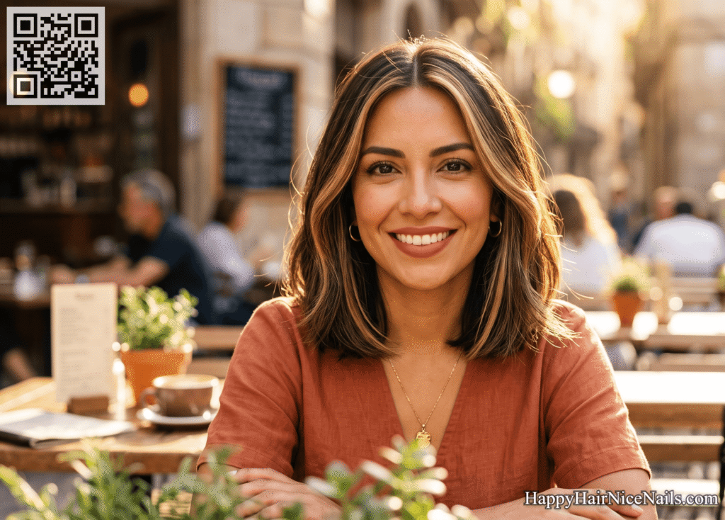 Blunt Lob Hairstyles with a Money Piece