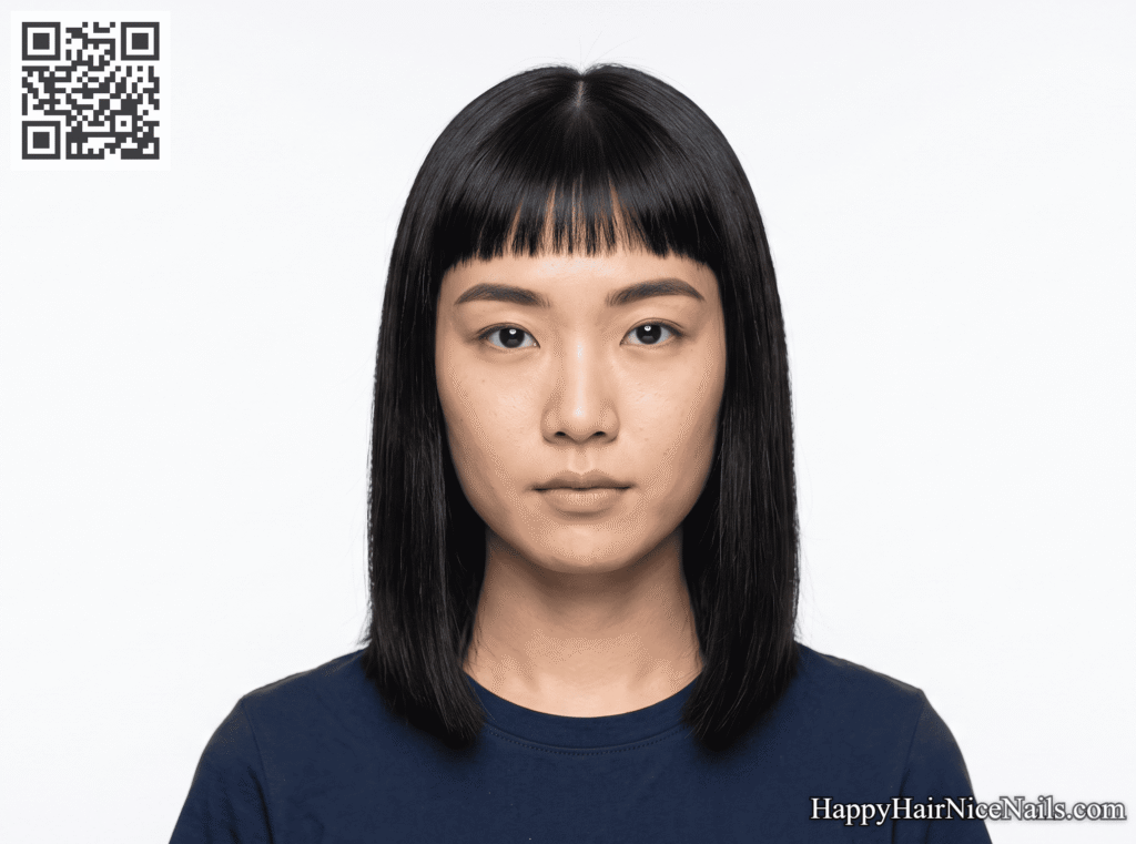 Blunt Lob Hairstyles Paired with a Micro Fringe