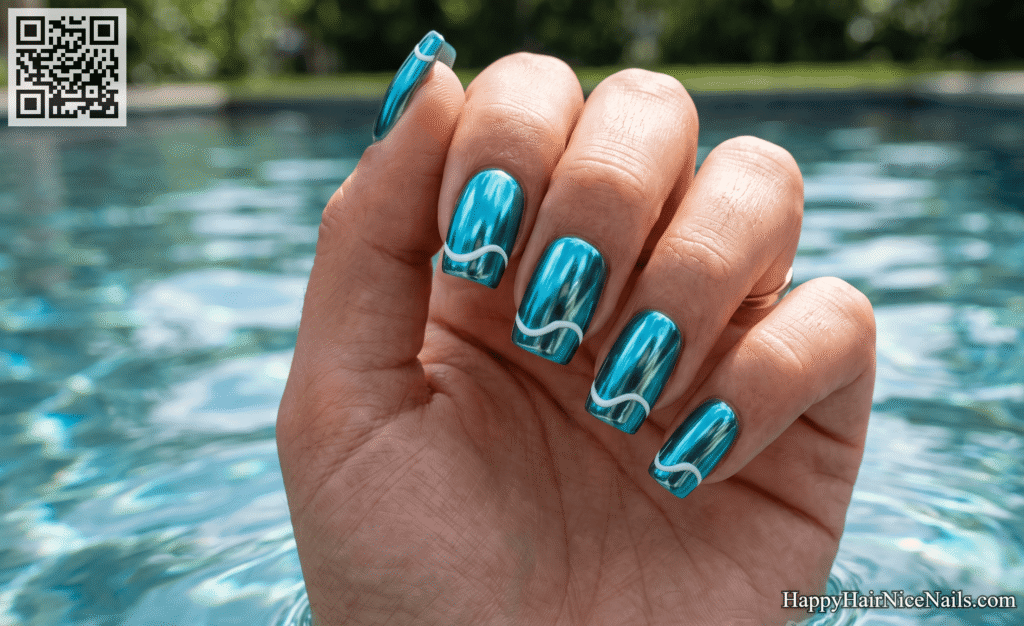 Ocean Teal Chrome with Wave Detailing