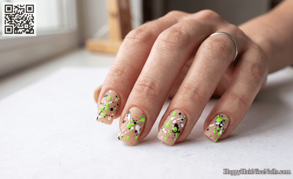 Neon Green Abstract Splatter