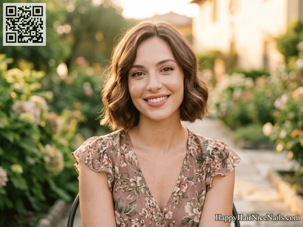 Chin-Length Bob Hairstyles with Soft Waves and Volume