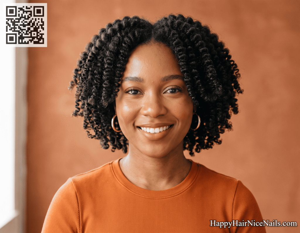 Chin-Length Bob Hairstyles for Coily Hair with Twist-Out Finish