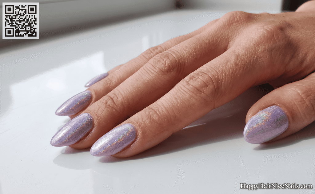 Holographic Lilac Nails