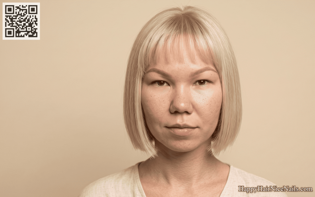 French Bob Hairstyle for Fine Hair With Wispy Fringe