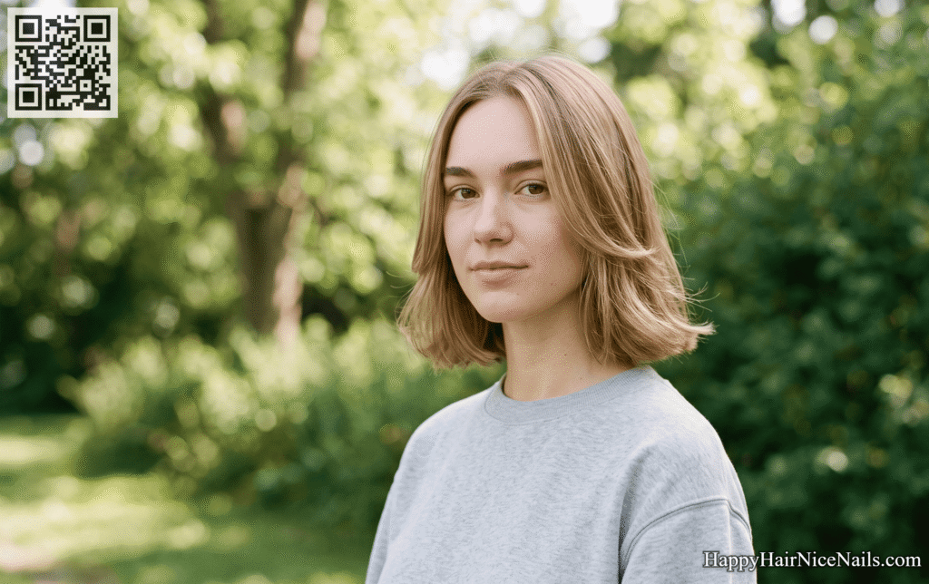 Curtain-Layered Bob Hairstyle for Fine Hair Around the Face