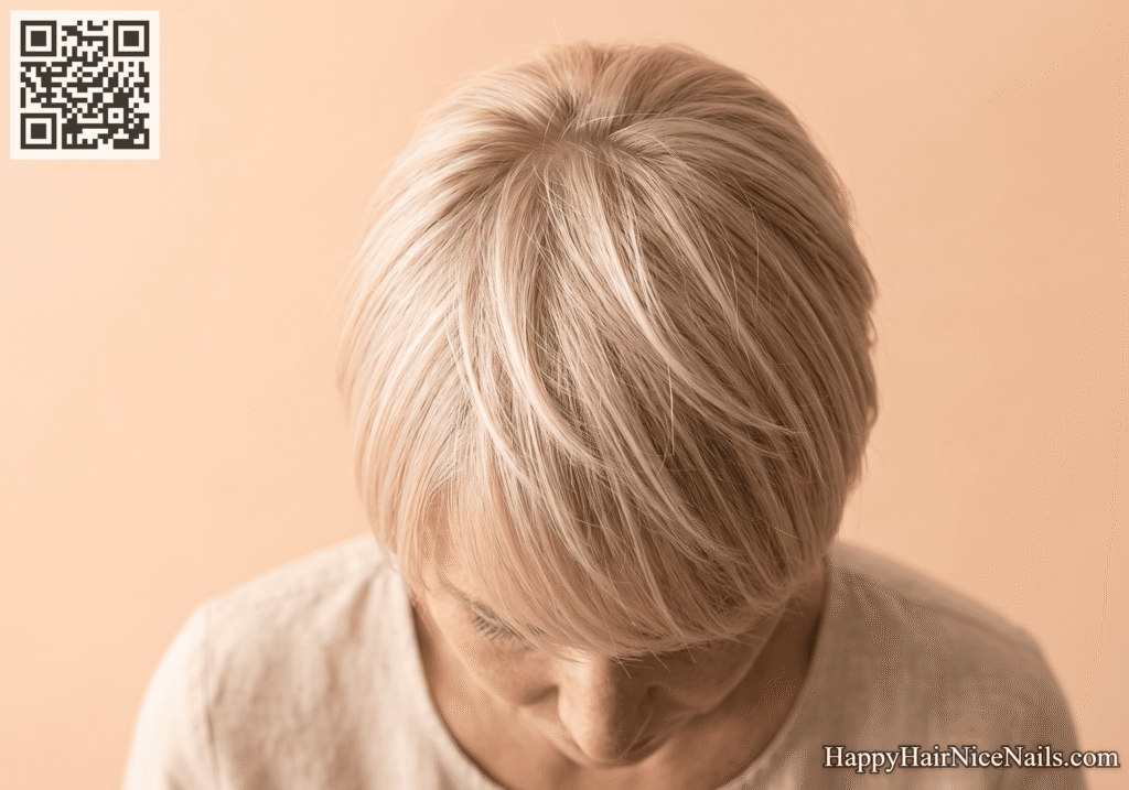 Feathered Crown Bob Hairstyle for Fine Hair With Root Texture