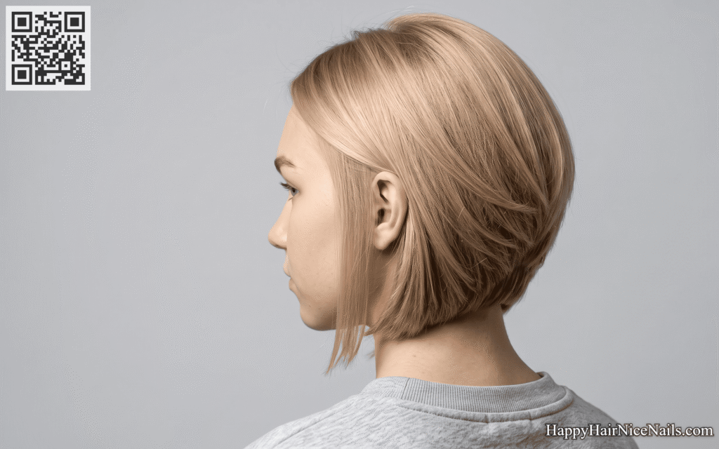Graduated Stacked Bob Hairstyle for Fine Hair at the Nape