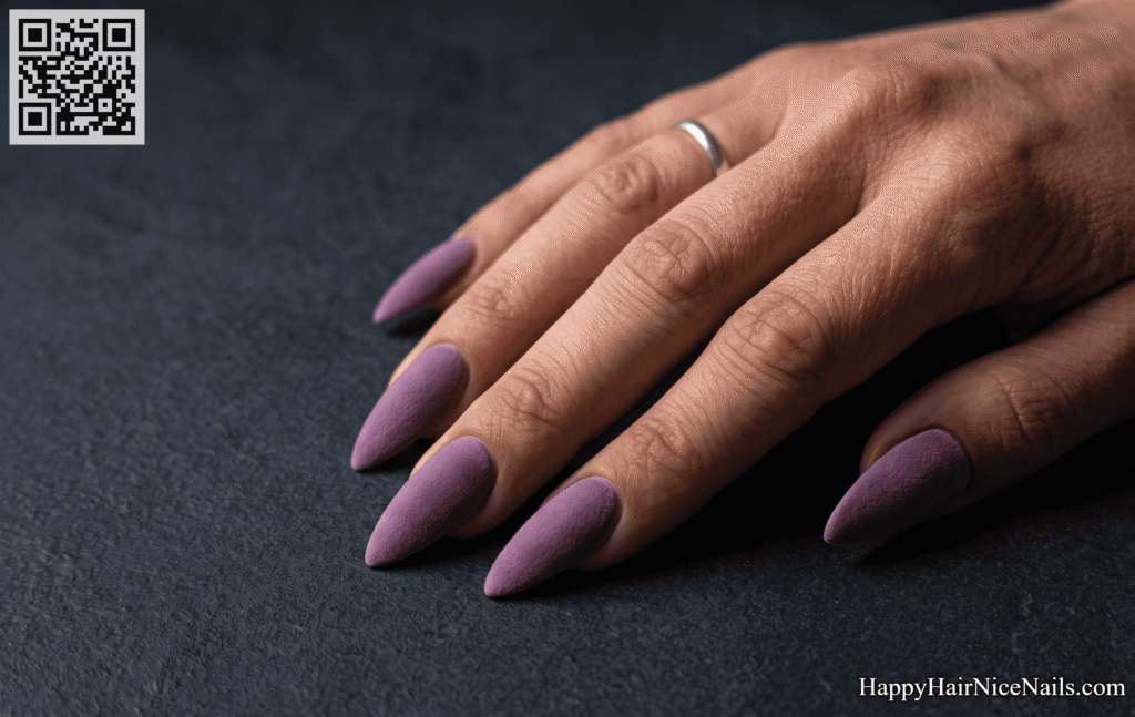 Velvet Matte Lavender Nails
