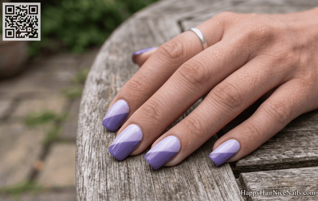 Color-Block Lavender Spring Nails