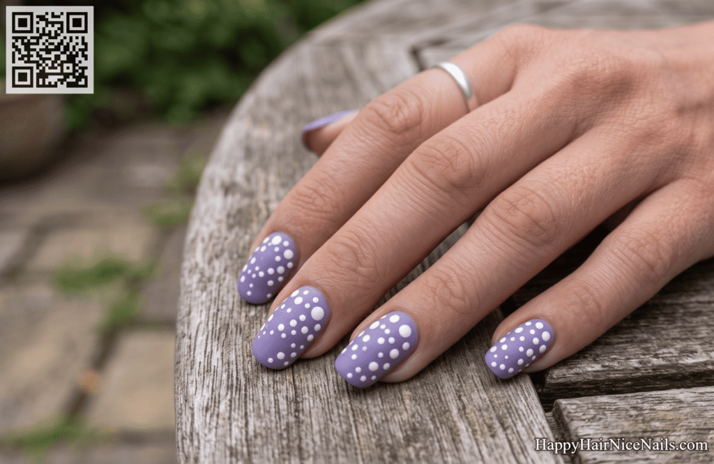 Dotted Lavender Spring Nails
