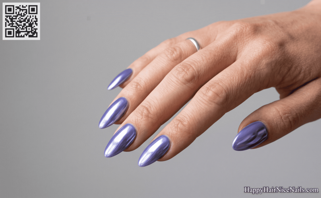 Periwinkle Chrome Lavender Spring Nails