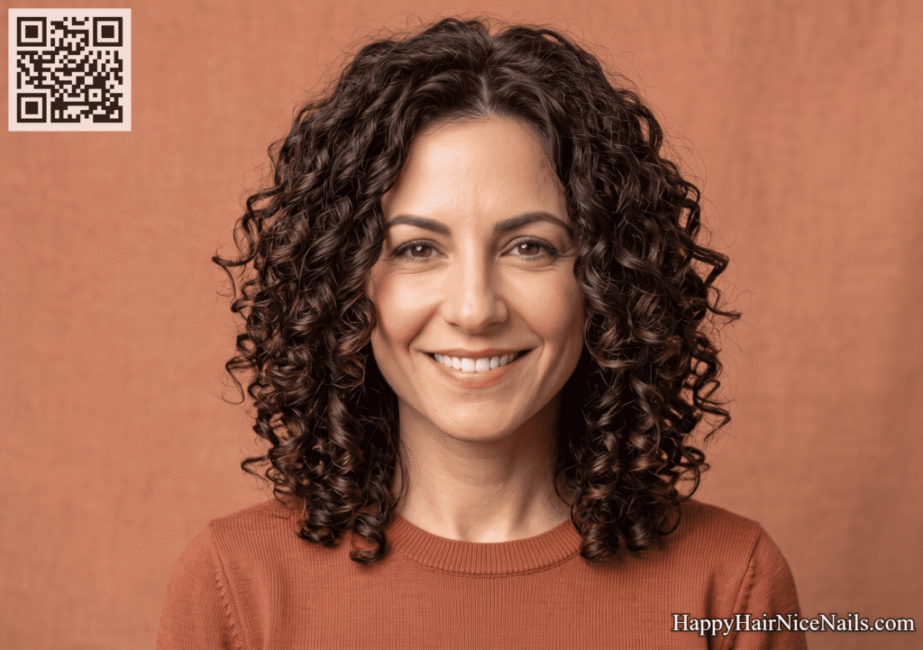Curly, medium-density hair Layered Lob Hairstyles