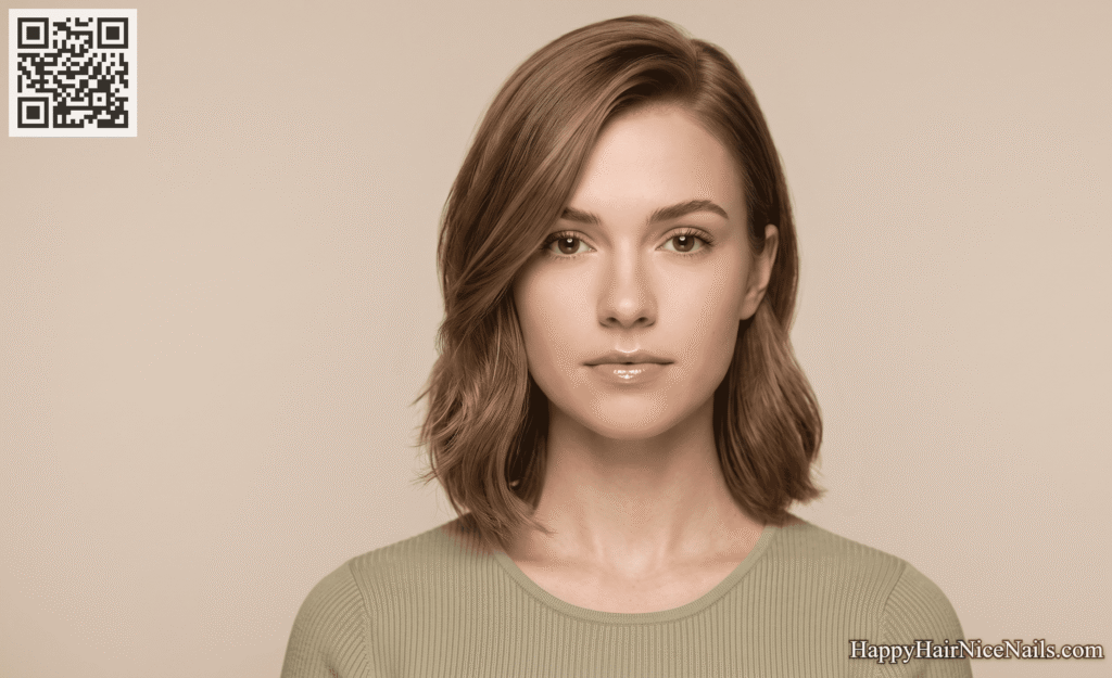  Deep Side-Part Lob — Asymmetrical-Volume Lob Hairstyles for Round Face Balance